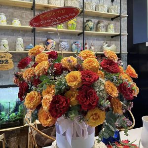 Lẵng hoa mừng khai trương để bàn HT01